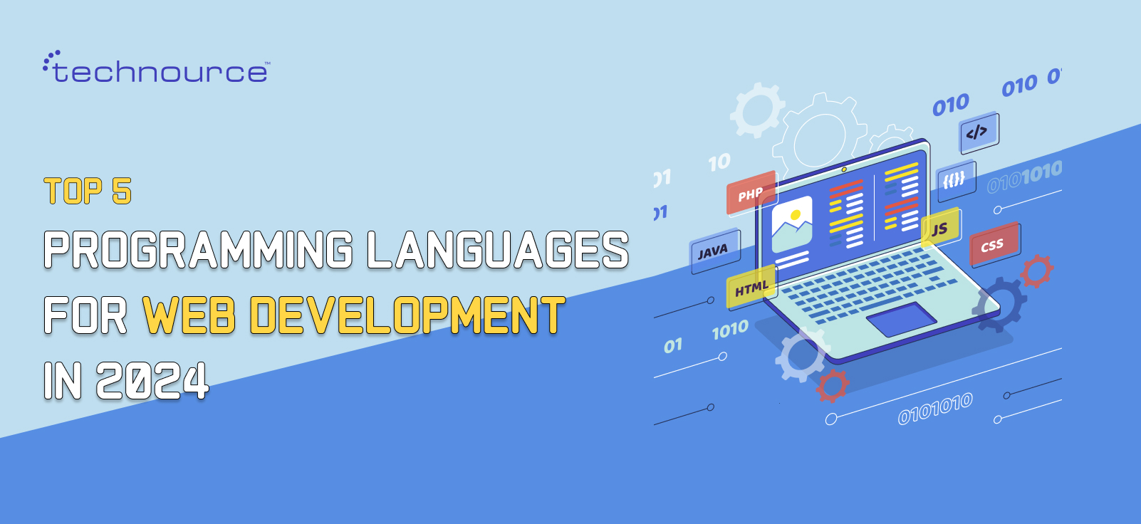 Top 5 programming languages for your website development image.