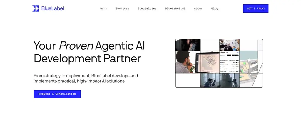 Image showing Blue Label Labs Home Page