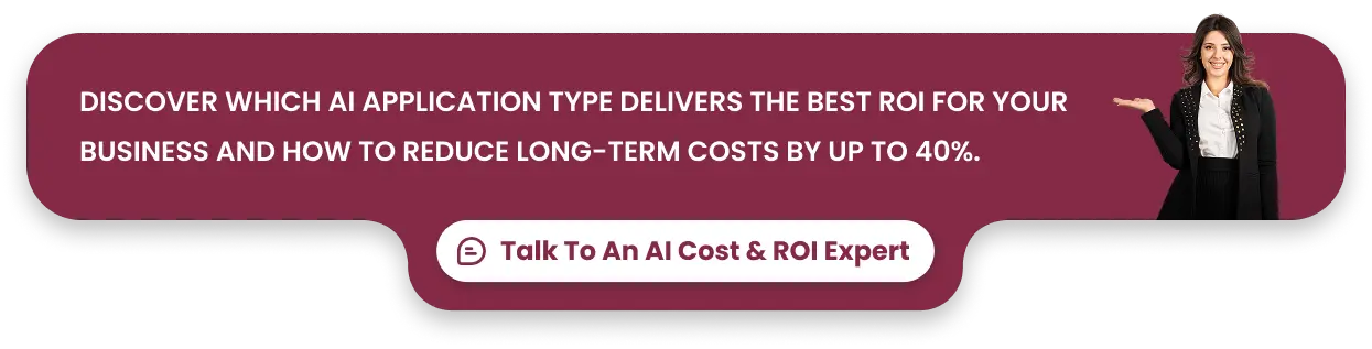 Discover which AI application type delivers the best ROI for your business and how to reduce long-term costs by up to 40%.