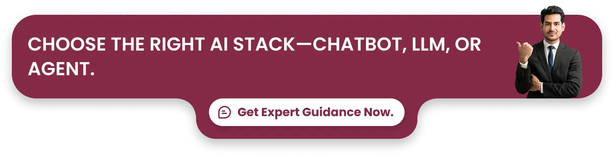 Choose the right AI stack—Chatbot, LLM, or Agent. Get expert guidance now.